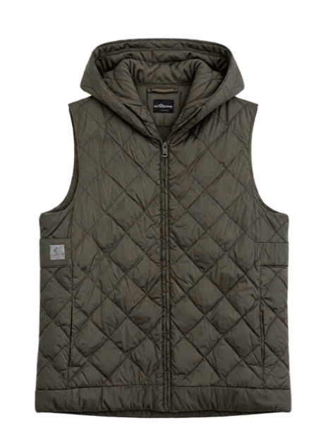 Max Mara The Cube Quilted Hooded Puffer Vest In Olive Green
